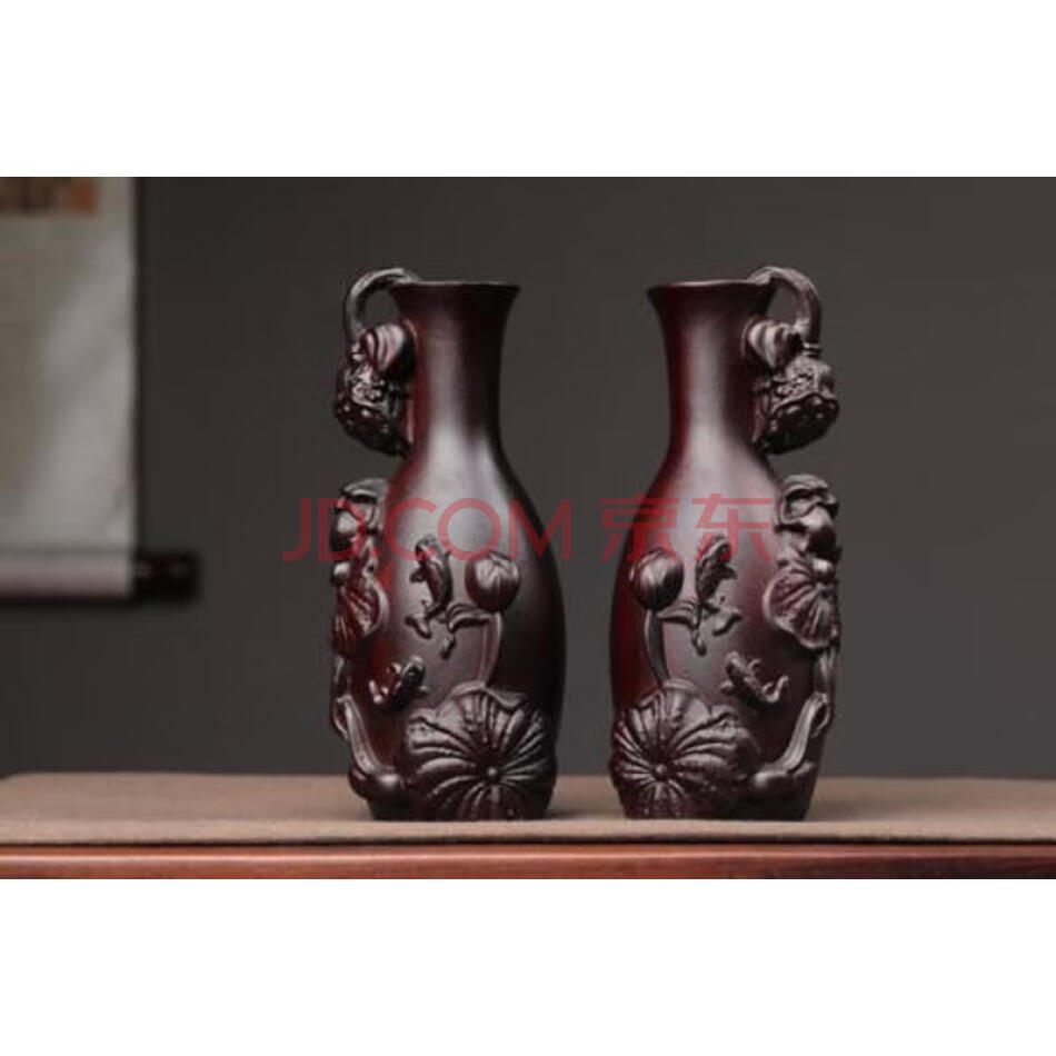 QHDSJ02 莲莲有鱼花瓶摆件