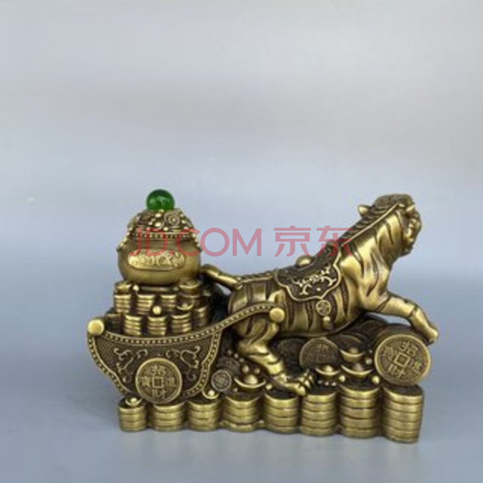 QSYY173 铜虎拉聚宝盆摆件
