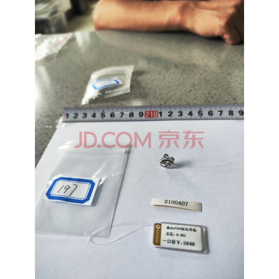 财产编号为197，总质量为1.17克白色饰品（挂坠），不支持邮寄。