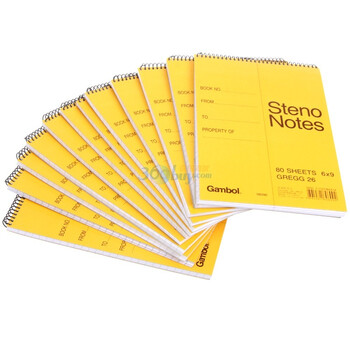 渡边GAMBO L螺旋速记本S6090个深黄1X12本