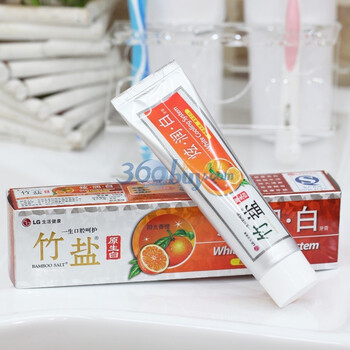 LG竹盐炫.润.白牙膏阳光香橙100g(2支装）