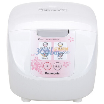 松下（Panasonic）电饭煲 SR-DF151-P 樱花粉色 4L远红外黑锅 一键通操作模式 操作面斜面设计