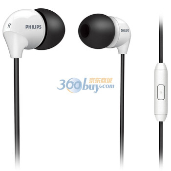 飞利浦（PHILIPS） SHE3575BW手机耳机 外形小巧，音效震撼 专为手机设计 黑白色