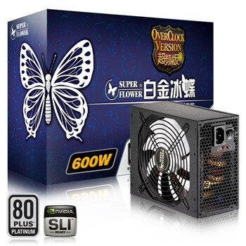 振华（SUPER FLOWER）白金冰蝶600W 电源（额定600W/80PLUS白金电源/静音高效）
