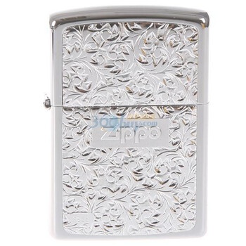 Zippo打火机纯银唐草k7银色