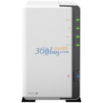 群晖（Synology）DS212j 2盘位 NAS网络存储服务器（无内置硬盘）