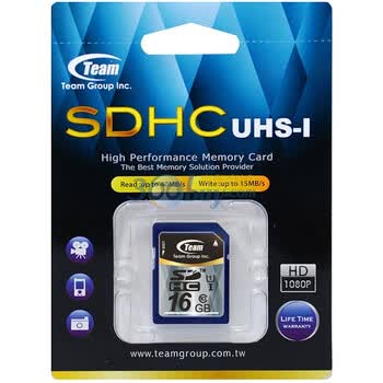 十铨科技（Team）16GB UHS-I SD存储卡（TG016G0SD3FX）