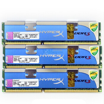 金士顿（Kingston）HyperX DDR3 1600 12G(4Gx3条)台式机内存(KHX1600C9D3K3/12GX)