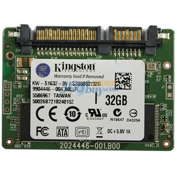 金士顿(kingston)S50系列 SATA2 32GB 模块SSD固态硬盘(KW-S1632-3V)