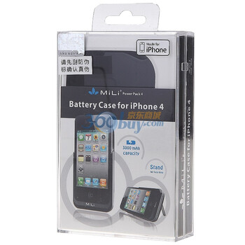 MiLi power pack4  HI-C12 3000mah苹果授权iphone4专用背夹电池 外挂电池 移动电源（黑色）