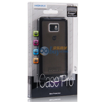 摩米士（MOMAX）三星 i9100 Galaxy S II 软硬双色保护套 实色黑边+透明黑底 附送摩米士原厂保护膜