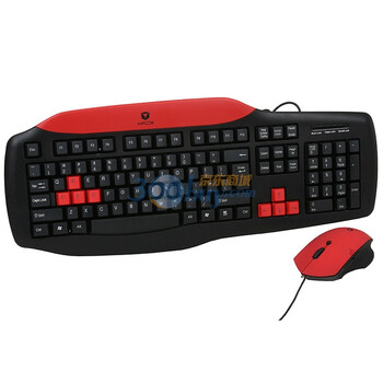 雅狐（YAFOX）G1000 P+U 网吧 牛刀游戏键鼠套件 黑配红键盘 鼠标红色（键盘P口、鼠标U口）