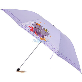 宝丽姿粉彩喜羊羊三折55cm/7k晴雨两用铅笔伞303C浅紫色