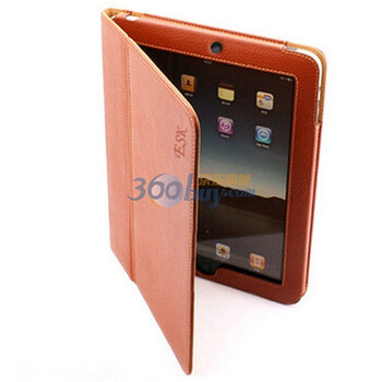 ESK ipad2 皮革保护套 棕色 有支架功能
