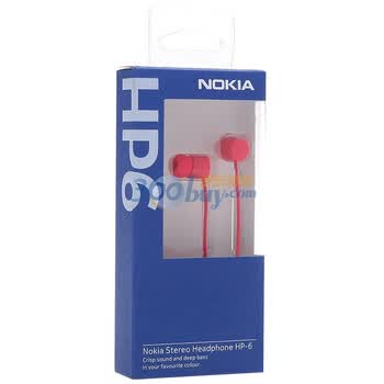 诺基亚（Nokia）HP-6 有线耳机 红色 适用于具有3.5毫米诺基亚AV插孔的设备