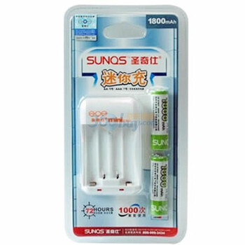 圣奇仕(sunqs) S601 5号电池充电套装(含充电器＋2节5号1800mA充电电池）