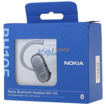 诺基亚（Nokia）BH-105蓝牙耳机（灰色）适用于所有支持蓝牙的手机