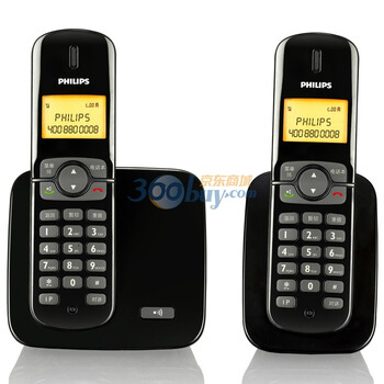 飞利浦（PHILIPS） DCTG270DUO 2.4G 数字无绳电话子母机来电显示中文语音报号（黑色）