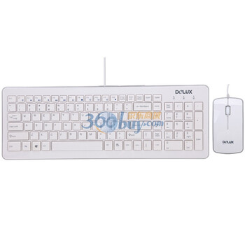 多彩（Delux）巧克力·时尚DL-K1500U+M125BU有线键鼠套装 白色