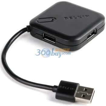贝尔金（BELKIN） F5U407qeBLK 4口 USB 2.0迷你旅行集线器