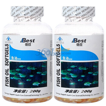 Best倍兹美丽康牌鱼油软胶囊1000mg*200粒*2瓶