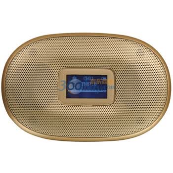麦博（microlab） ULIX223 支持SD、USB、FM、彩屏、智能时钟、带锂电池 便携式迷你音箱 香槟金