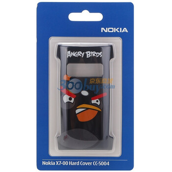 诺基亚（Nokia）CC-5004 愤怒小鸟系列硬质手机套 （黑色）适用于诺基亚X7-00