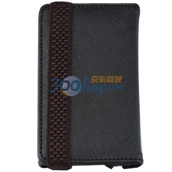 腾威尔(TUNEWEAR) iPod Touch4 钱包型保护套 黑底咖啡带