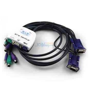 胜为（shengwei）2口 PS/2 KVM自动切换器 KS-72PA（线机一体式，支持音频输出，最高分辨率达2048×1536）