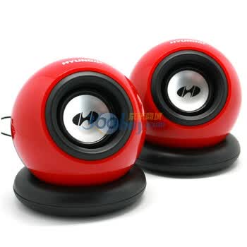 现代(HYUNDAI) HY-5T 支持电脑 DVD 手机等多种音源设备 带线控 2.0音响红色