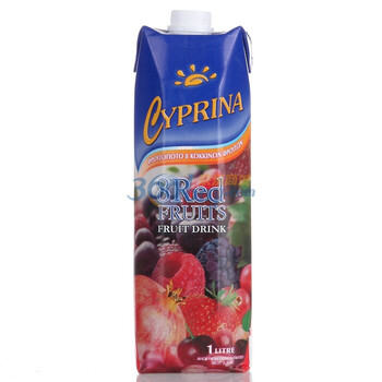 Cyprina塞浦丽娜8种红色水果果汁饮料1L*4盒