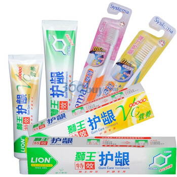 LION狮王套装（狮王 细齿洁精巧+弹力护龈+特效牙膏（留兰香170g+Vc营养型100g）