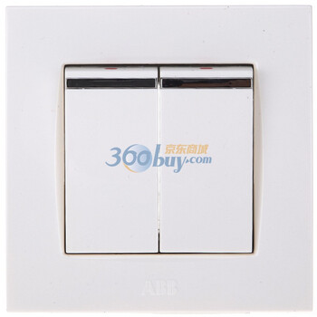 ABB由艺Uni-art系列象牙白二位单控带装饰线开关AU13253-ww