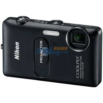 Nikon 尼康 COOLPIX s1200pj 便携数码相机 黑色（5倍光变、28mm广角、可投影）