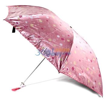 红叶redleaf三折超细甜蜜一生防紫外线晴雨伞3320012朱红
