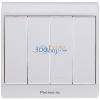 松下(panasonic) 佳典纯系列86型四位单控开关 WMS507（雅白色）