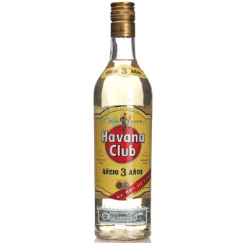 【京东超市】哈瓦那（Havana）洋酒  古巴哈瓦那俱乐部3年陈酿朗姆酒 750ml