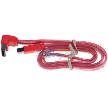 包尔星克(PowerSync)SATA转输线 50CM 透明红色 7针对7针L型接头 CB-CI-04IR