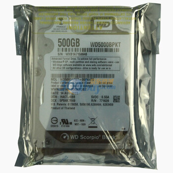 西部数据(WD)Scorpio Black 2.5" 500GB 7200转 16M SATAII 笔记本硬盘 WD5000BPKT
