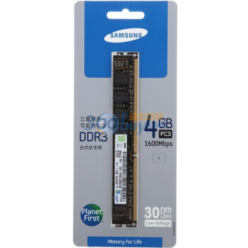 SAMSUNG 三星 DDR3 1600 4GB 绿色节能台式机内存