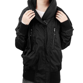 卡尔卡耐KarlKani 秋冬新品 时尚立领女士风衣外套 女装 51321105 黑色 L