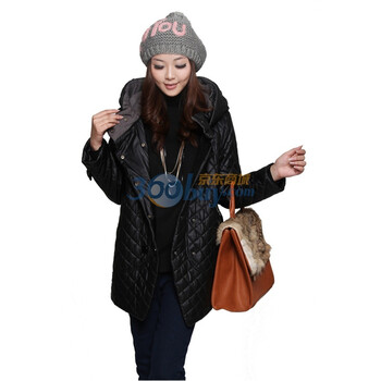 百伶妈妈冬装皮棉服皮衣孕妇棉衣11305黑色L
