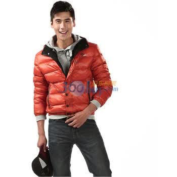 波司登旗下 2011新款 冰洁羽绒服 男式双帽时尚茄克 BG11105桔红色190/104A(XXL)
