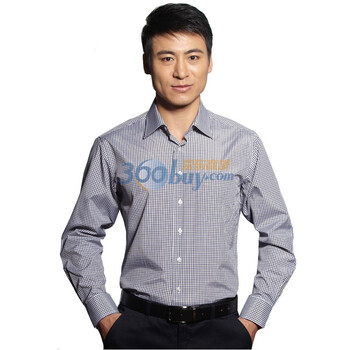 Hodo红豆衬衫 2012春夏新款男士时尚休闲格子长袖衬衫ECS2285 浅灰色 43