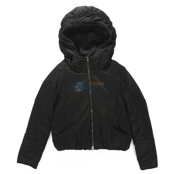 艾米（AMII)欧美风简洁短款兜帽小棉衣 B7NC5120710 黑色 M