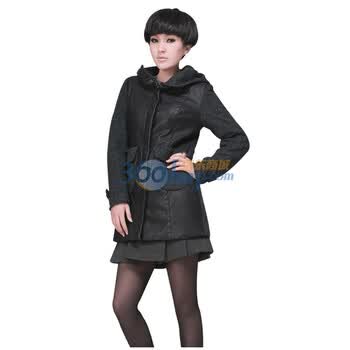 维克莱尔 VLoyal 新欧美风PU皮毛呢棉衣 VW-303032 黑色 L