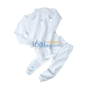 贝贝怡（bornbay） BB805 宝宝服 半高领套装 婴儿童装内衣 淡蓝 130码