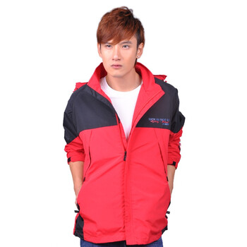 ［FYNEX］2011新款男装外套冬装 男士风衣外套红拼接中长款FQ514 红色 XXL/180