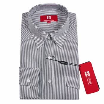 LOOKGEE乐壳集 白底宽条经典修身直条纹纯棉时尚休闲衬衫LKGYYQS-0027BDKT 白底宽条 43