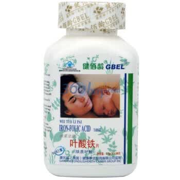 健佰龄叶酸铁片(0.5g*60片)防治贫血JB0035
